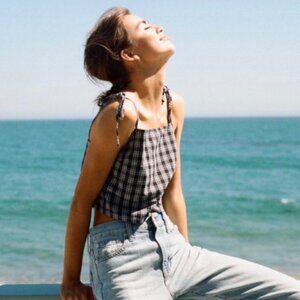 Brandy Melville Dena Gingham Tank Size Small